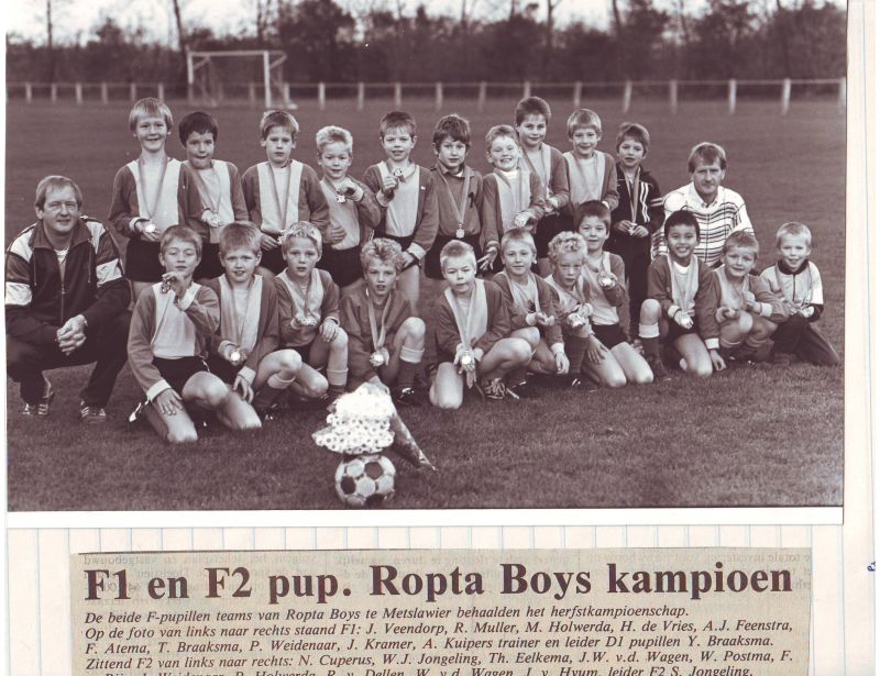 F1 en F2 Ropta Boys kampioen 
